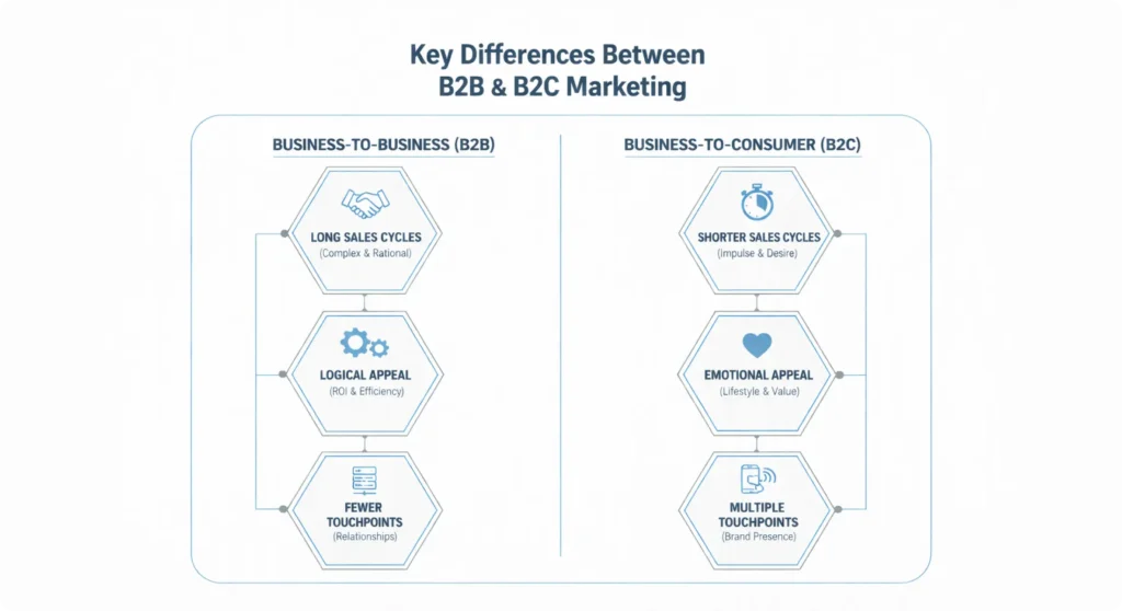 key difference of b2c and  b2b