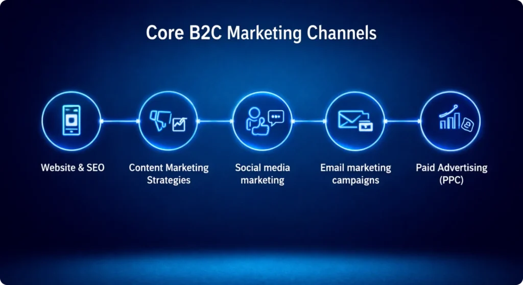 core b2c marketing channels